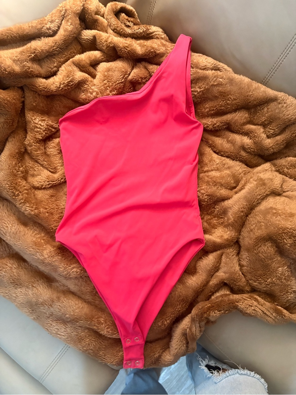 Forever 21 One-Shoulder body suit - Hot Pink